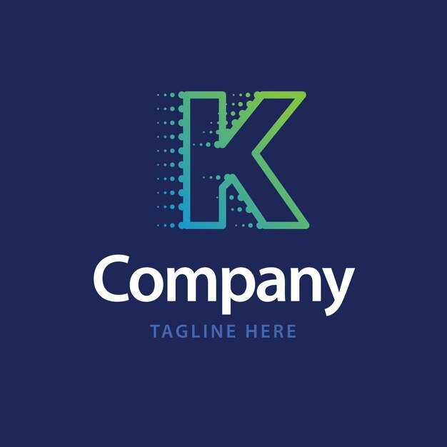 Logotipo de tecnología K Diseño de identidad de marca comercial Ilustración vectorial