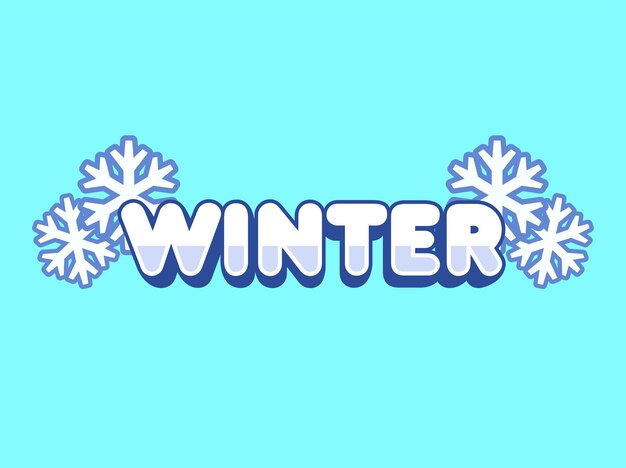 Logotipo de la temporada de invierno Tipógrafo de dibujos animados Icono vectorial Ilustración Icono de objeto de la naturaleza Icono aislado plano