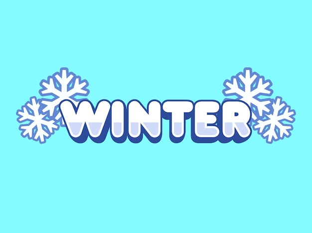 Logotipo de la temporada de invierno Tipógrafo de dibujos animados Icono vectorial Ilustración Icono de objeto de la naturaleza Icono aislado plano