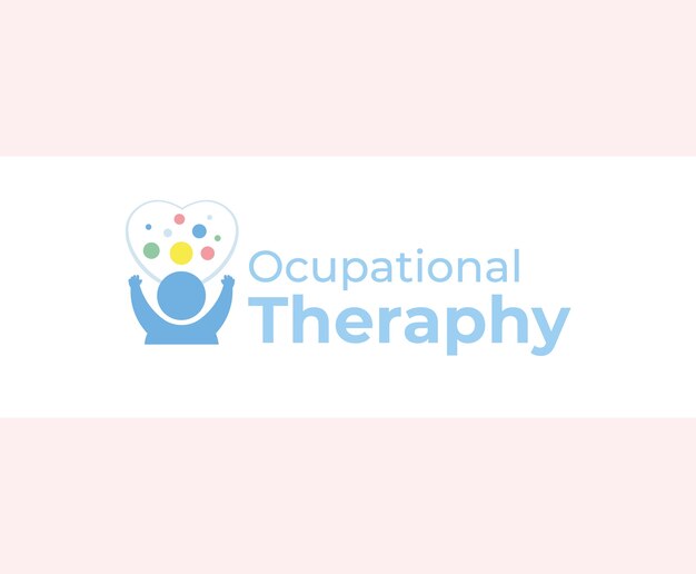 Logotipo de terapia ocupacional de diseño plano dibujado a mano