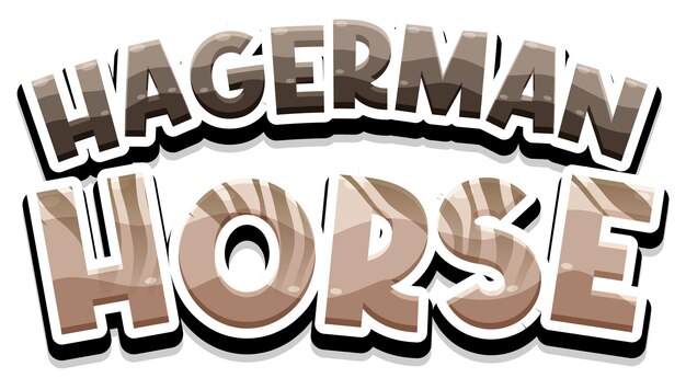 Un logotipo de texto de caballo hagerman