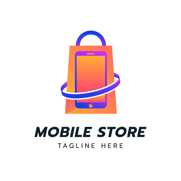 Logotipo de tienda móvil degradado