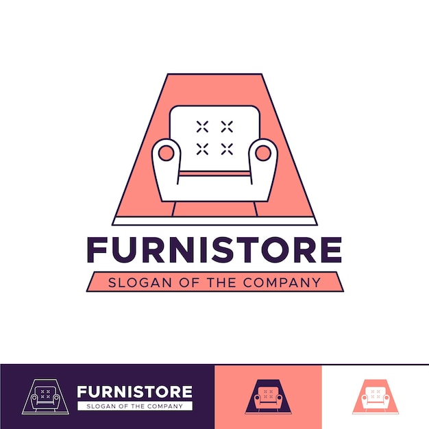 Vector gratuito logotipo de la tienda de muebles