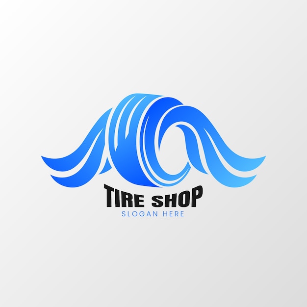 Logotipo de la tienda de neumáticos de gradiente
