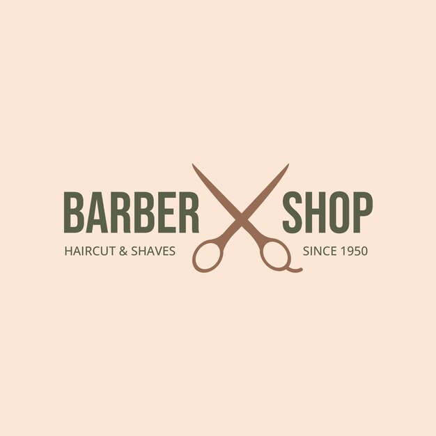 logotipo de tienda de peluquería vintage