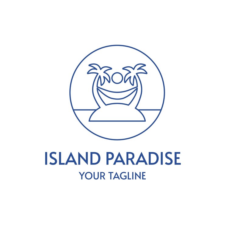 Vector gratuito logotipo de tipografía minimalista isla paraíso