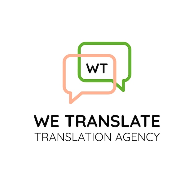Logotipo de traducción especial minimalista