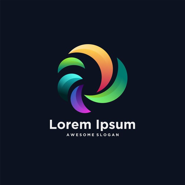 Logotipo único colorido degradado ilustraciones