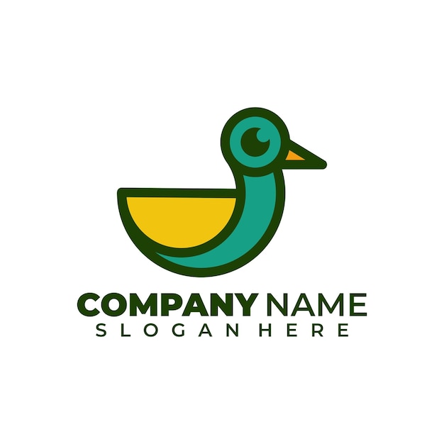 Logotipo de vector de pato simple
