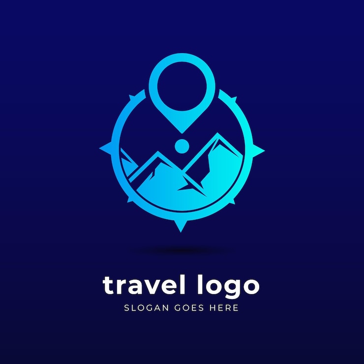 Vector gratuito logotipo de viaje detallado creativo