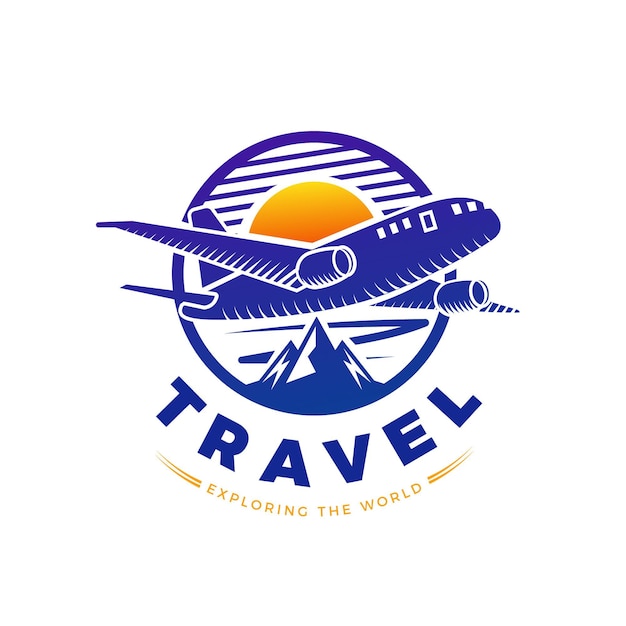 Vector gratuito logotipo de viaje detallado