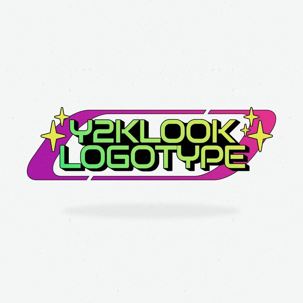 Logotipo de y2k dibujado a mano