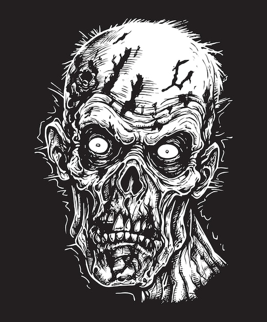 Vector gratuito logotipo zombie sobre fondo negro