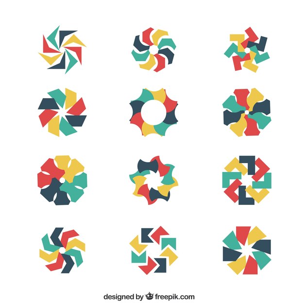 Logotipos abstractos en estilo floral