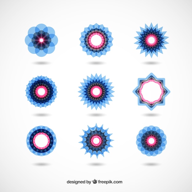 Logotipos abstractos en estilo floral