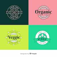 Vector gratuito logotipos de cocina saludable y vegano