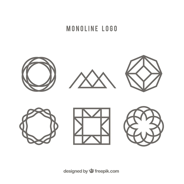 Logotipos creativos geométricos monoline