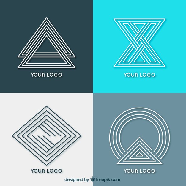 Logotipos creativos geométricos monoline