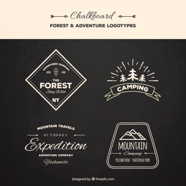 Logotipos de expedición vintage dibujados a mano 
