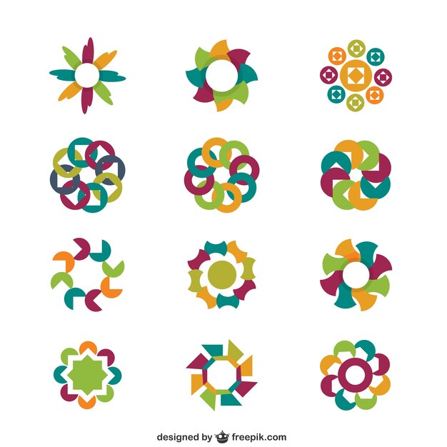 Logotipos florales abstractos
