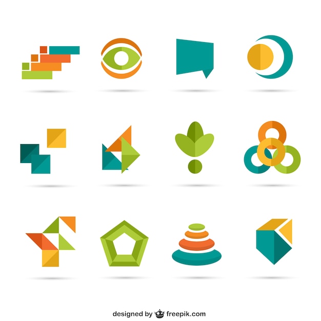 Vector gratuito logotipos geométricos coloridos