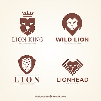 Logotipos león, color marrón