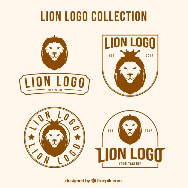 Logotipos león con diferentes composiciones