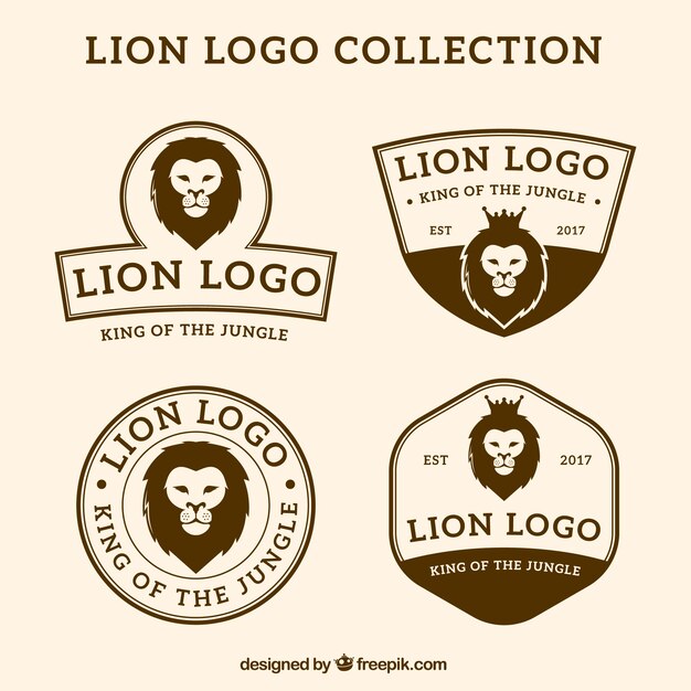 Logotipos león, estilo vintage