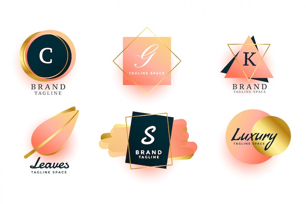 Logotipos de lujo o diseño de colección de monogramas de boda