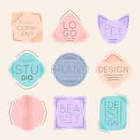 Vector gratuito logotipos de marca en colores pastel