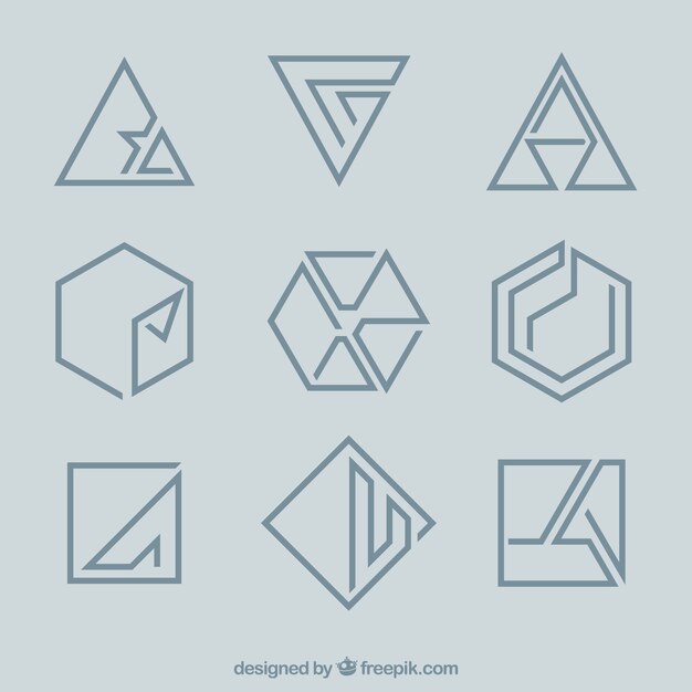 Logotipos mínimos geométricos monoline