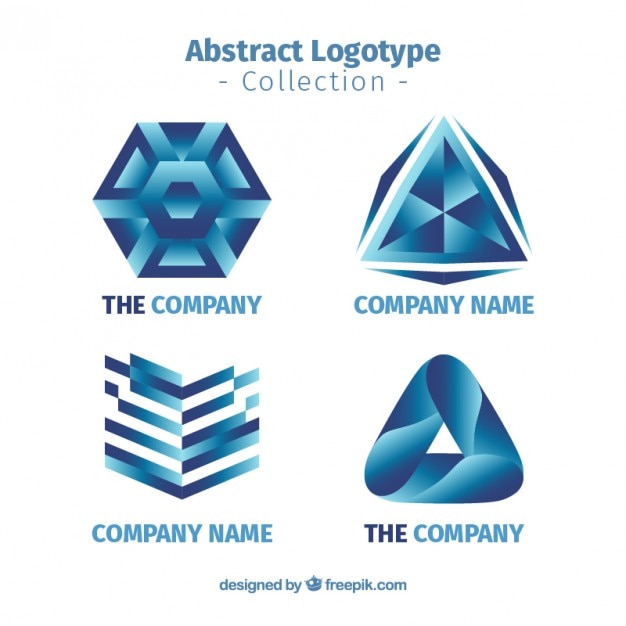 Vector gratuito logotipos modernos azules