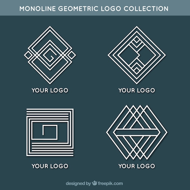 Vector gratuito logotipos modernos geométricos monoline