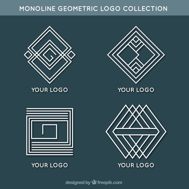 Logotipos modernos geométricos monoline