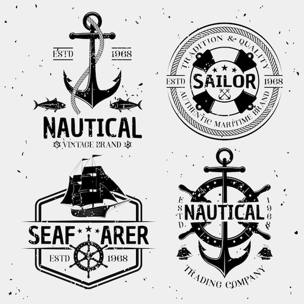 Logotipos monocromáticos náuticos