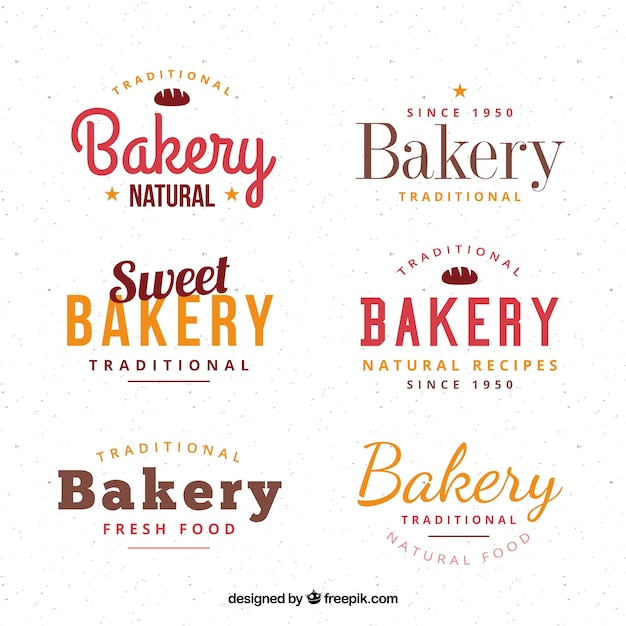 Vector gratuito logotipos de panadería en estilo vintage