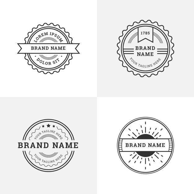 Logotipos retros con formas redondas