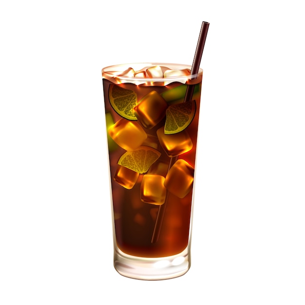 Long island ice tea cocktail realista