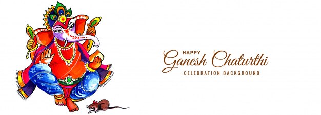 Lord ganesha decorativo para diseño de banner de tarjeta de ganesh chaturthi