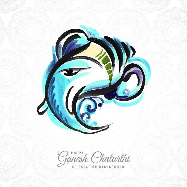 Lord ganesha festival of ganesh chaturthi card design