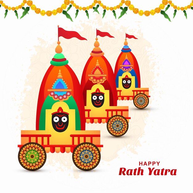 Lord jagannath festival anual de rathayatra en odisha y gujarat fondo de vacaciones