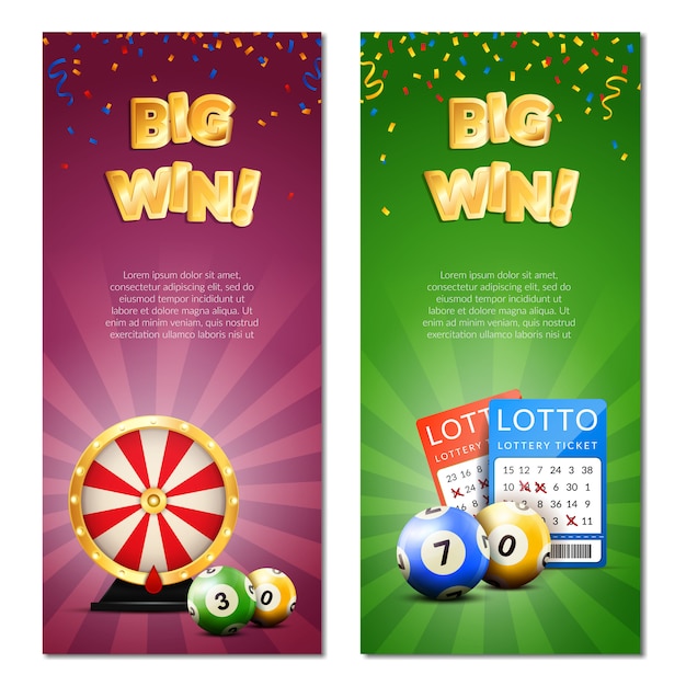 Vector gratuito lotería bingo banners verticales