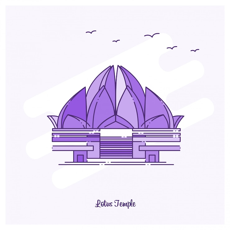 Vector gratuito lotus temple landmark purple