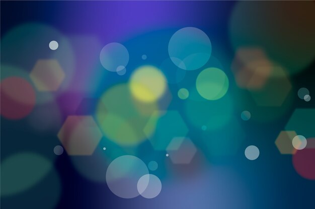 Luces bokeh borrosas en un fondo oscuro