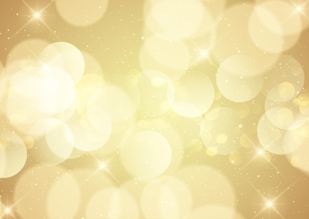 Las luces de bokeh doradas brillan en el fondo.
