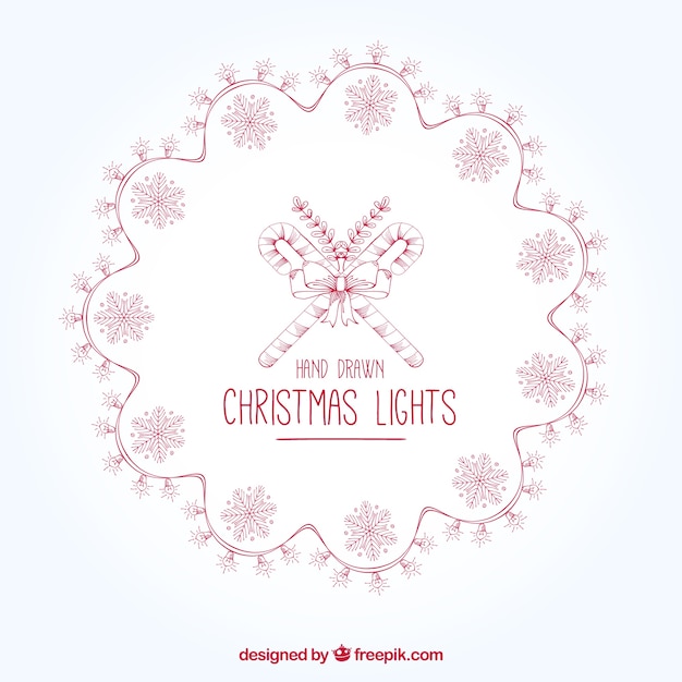 Luces bonitas de navidad con bastones de caramelo