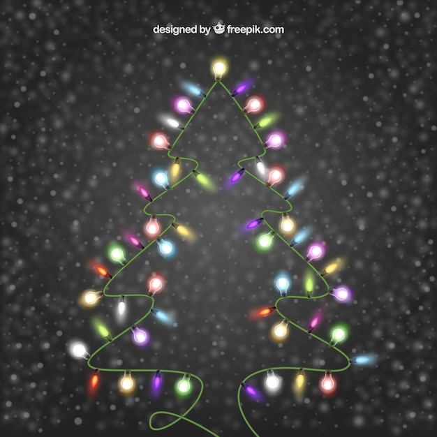 Luces de colores que hace un árbol de navidad