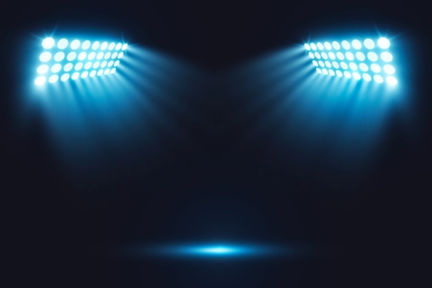 Luces de estadio realistas y brillantes
