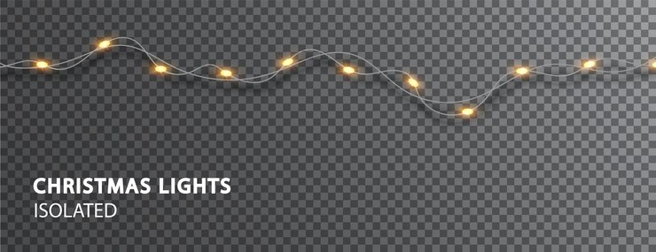 Vector gratuito luces de navidad aisladas. guirnalda de luz led. adornos navideños para decorar diseños navideños.