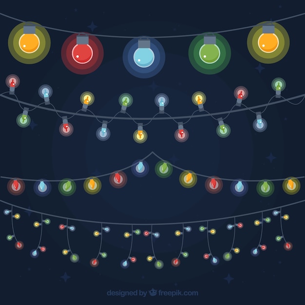 Vector gratuito luces de navidad brillando